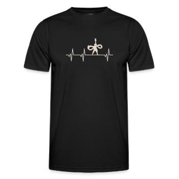 Poi Heartbeat pour les tourneurs de poi - T-shirt sport Homme - noir - Devant - AI Model Male 178 dark (178cm)