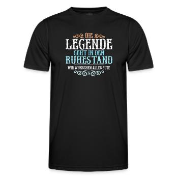 Legende geht in den Ruhestand | Abschied Kollege - Männer Funktions-T-Shirt - Schwarz - Vorne - AI Model Male 178 dark (178cm)