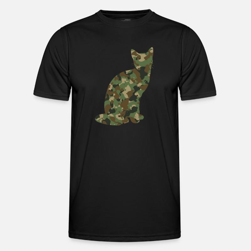 Chat camouflage chat T-shirt sport Homme