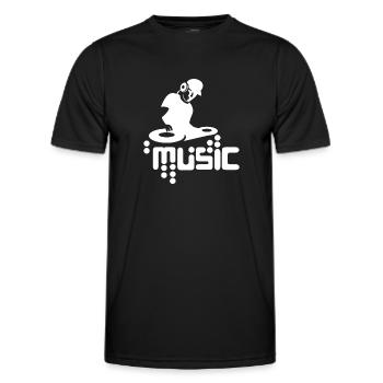 Techno DJ Party Club Design with Turntable Motif - Men's Functional T-Shirt - black - Front - AI Model Male 178 dark (178cm)