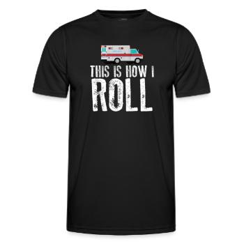 So rolle ich Ambulanz - Männer Funktions-T-Shirt - Schwarz - Vorne - AI Model Male 178 dark (178cm)