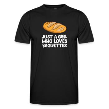 Just a Girl Who Loves Baguettes - Men's Functional T-Shirt - black - Front - AI Model Male 178 dark (178cm)