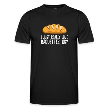 I Just Really Like Baguettes - Men's Functional T-Shirt - black - Front - AI Model Male 178 dark (178cm)