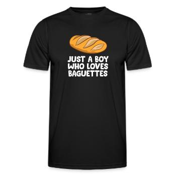 Baguette Boy Juste un garçon qui aime les baguettes - T-shirt sport Homme - noir - Devant - AI Model Male 178 dark (178cm)