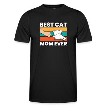 Beste Katzenmama aller Zeiten - Männer Funktions-T-Shirt - Schwarz - Vorne - AI Model Male 178 dark (178cm)