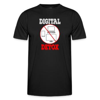 digital Detox Minimalism Time out offline virtual - Men's Functional T-Shirt - black - Front - AI Model Male 178 dark (178cm)