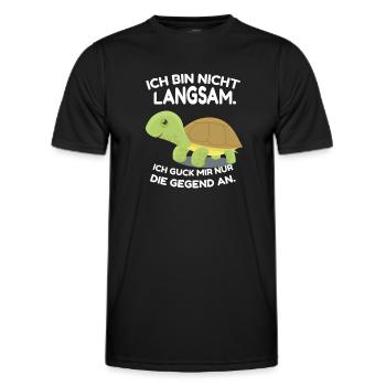 ICH BIN NICHT LANGSAM. ICH GUCK MIR NUR DIE GEGEND - Männer Funktions-T-Shirt - Schwarz - Vorne - AI Model Male 178 dark (178cm)