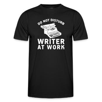 Do Not Disturb Writer At Work Cute Writing Author - T-shirt sport Homme - noir - Devant - AI Model Male 178 dark (178cm)