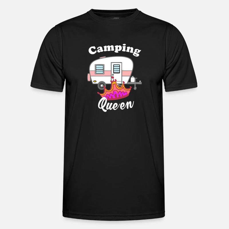 Camping Queen - Männer Funktions-T-Shirt - Schwarz