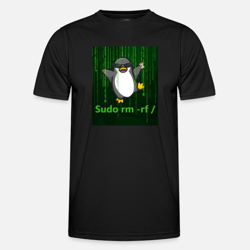 Penguin Linux Sudo - Men's Functional T-Shirt - black