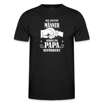 DIE BESTEN MÄNNER WERDEN ZUM PAPA BEFÖRDERT - Männer Funktions-T-Shirt - Schwarz - Vorne - AI Model Male 178 dark (178cm)