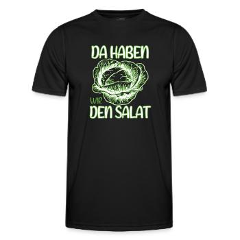 Da haben wir den Salat - Männer Funktions-T-Shirt - Schwarz - Vorne - AI Model Male 178 dark (178cm)