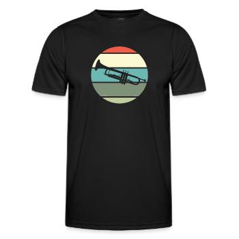 Trumpet Trumpet Wind Orchestra Retro Gift - Men's Functional T-Shirt - black - Front - AI Model Male 178 dark (178cm)