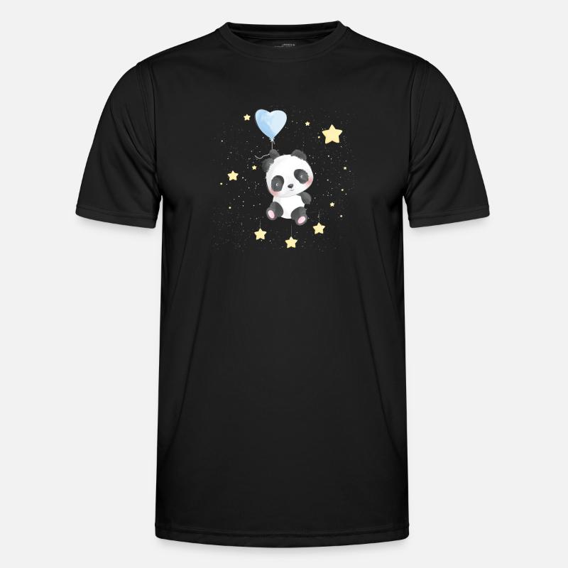 Space Panda With Stars - Men's Functional T-Shirt - black