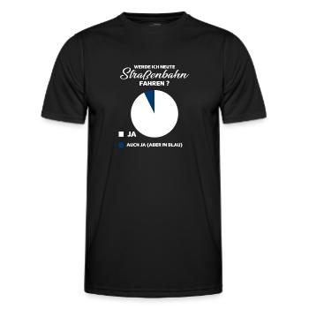 Straßenbahn Spruch Geschenk - Männer Funktions-T-Shirt - Schwarz - Vorne - AI Model Male 178 dark (178cm)