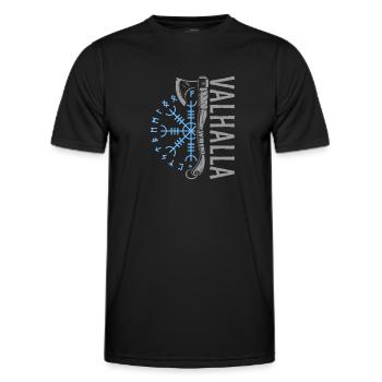 Valhalla Wikinger Germanen Design - Männer Funktions-T-Shirt - Schwarz - Vorne - AI Model Male 178 dark (178cm)