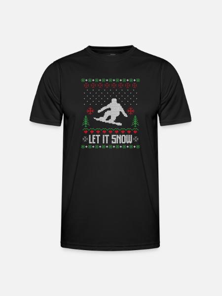 Lass es Schnee hässlichen Weihnachtspullover - Männer Funktions-T-Shirt - Schwarz