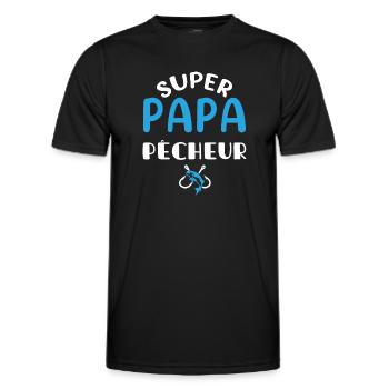 Super papa pêcheur cadeau homme pêche père - T-shirt sport Homme - noir - Devant - AI Model Male 178 dark (178cm)