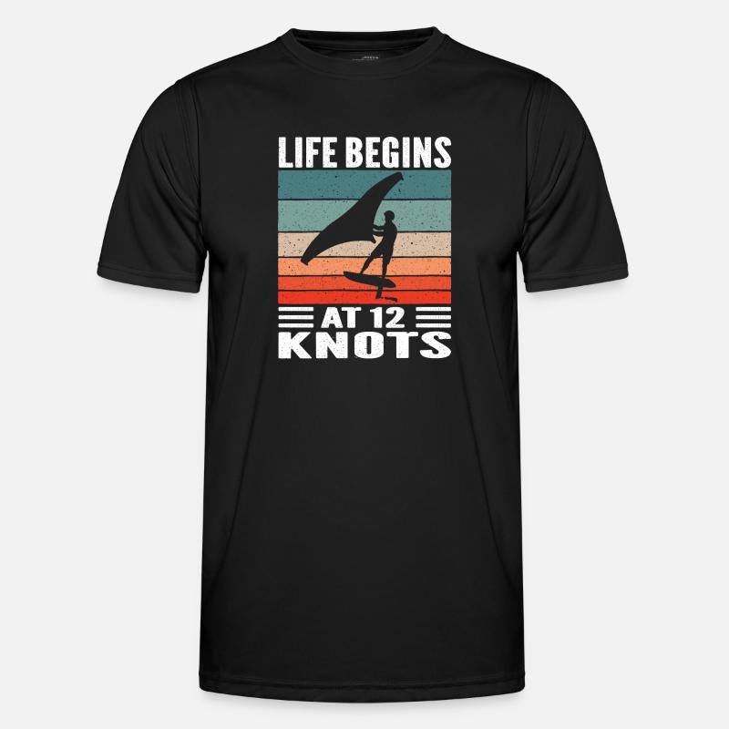 Wing Foiling Surf Surfing Surfer - Men's Functional T-Shirt - black