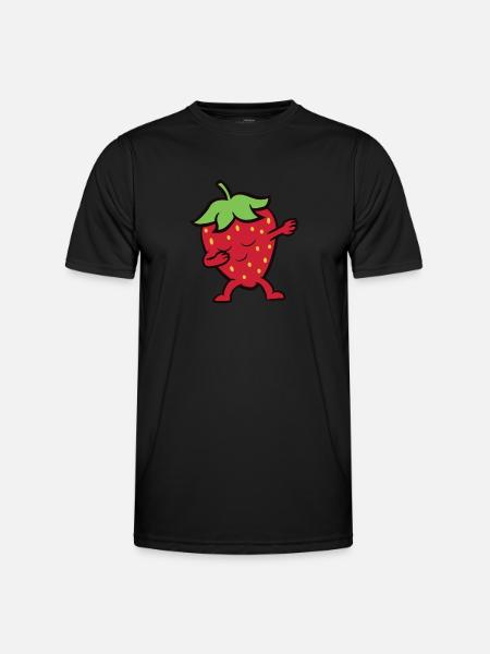 Dabbing Strawberry Love Strawberries - Men's Functional T-Shirt - black