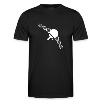 Table tennis table tennis bat Table tennis player - Men's Functional T-Shirt - black - Front - AI Model Male 178 dark (178cm)