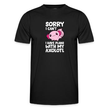 Malheureusement je ne peux pas, j’ai des plans avec mon - T-shirt sport Homme - noir - Devant - AI Model Male 178 dark (178cm)