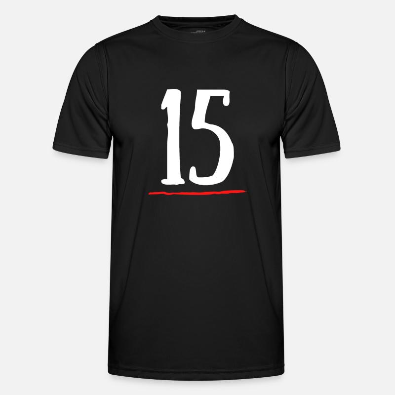 15 underlined red line - Men's Functional T-Shirt - black