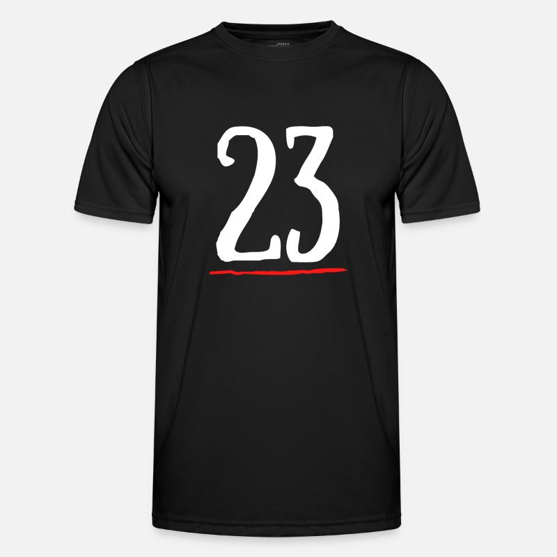 23 underlined red line - Men's Functional T-Shirt - black