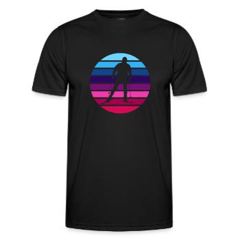 Cross-country skiing Cross-country skiers - Men's Functional T-Shirt - black - Front - AI Model Male 178 dark (178cm)