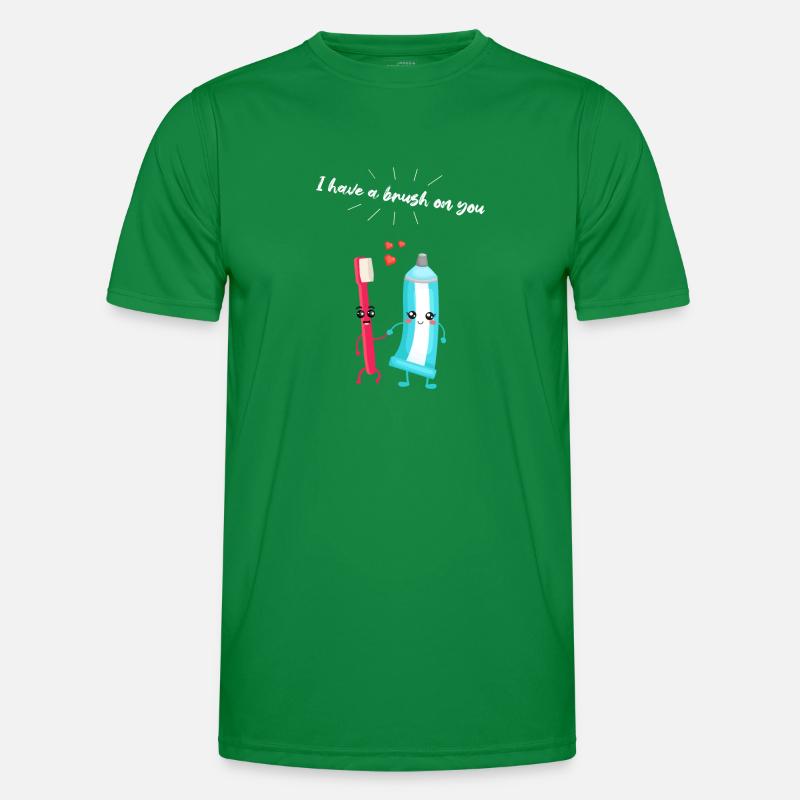 Toothbrush & Toothpaste Pair Gift for Dentists Men's Functional T-Shirt