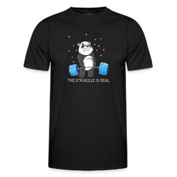 the struggle is real panda - Men's Functional T-Shirt - black - Front - AI Model Male 178 dark (178cm)