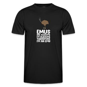 Les Emus sont fantastiques. Je suis fantastique, alors - T-shirt sport Homme - noir - Devant - AI Model Male 178 dark (178cm)