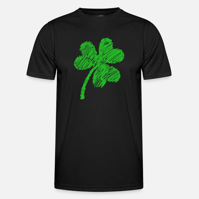 three-leaf clover green doodle Men's Functional T-Shirt