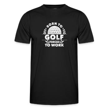 Né au golf et forcé de travailler Lustig - T-shirt sport Homme - noir - Devant - AI Model Male 178 dark (178cm)