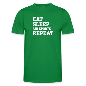 EAT SLEEP AIR SPORTS REPEAT FUNNY SARCASTIC - Men's Functional T-Shirt - kelly green - Front - AI Model Male 178 dark (178cm)