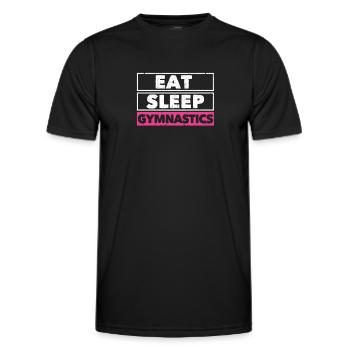 Eat Sleep Gymnastics Repeat Funny Gymnast - Men's Functional T-Shirt - black - Front - AI Model Male 178 dark (178cm)