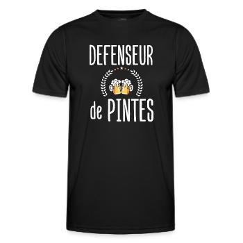 Défenseur de pintes cadeau humour football - T-shirt sport Homme - noir - Devant - AI Model Male 178 dark (178cm)