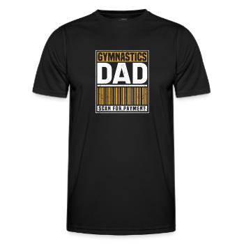 Gymnastics father scan for payment funny - Men's Functional T-Shirt - black - Front - AI Model Male 178 dark (178cm)
