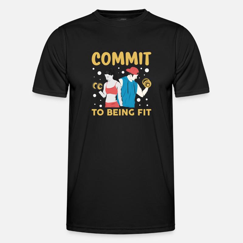 commit to being fit - Men's Functional T-Shirt - black