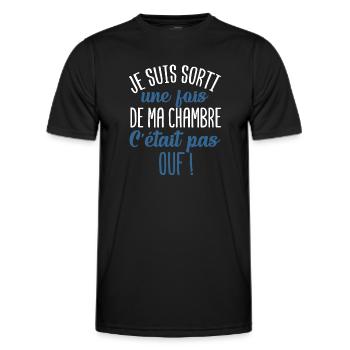 Je suis sorti de ma chambre cadeau ado gamer geek - T-shirt sport Homme - noir - Devant - AI Model Male 178 dark (178cm)