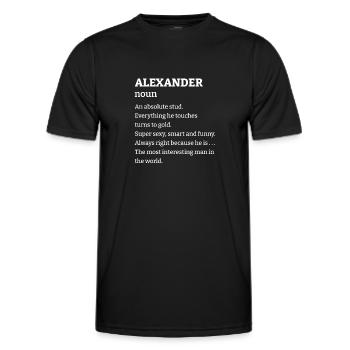 Alexander: An absolute stud. Everthing he touches - Männer Funktions-T-Shirt - Schwarz - Vorne - AI Model Male 178 dark (178cm)
