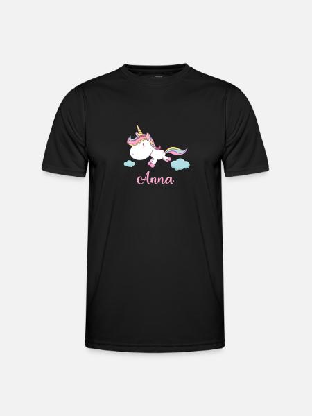 ANNA Unicorno Rosa Novità - Maglietta sportiva per uomo - nero