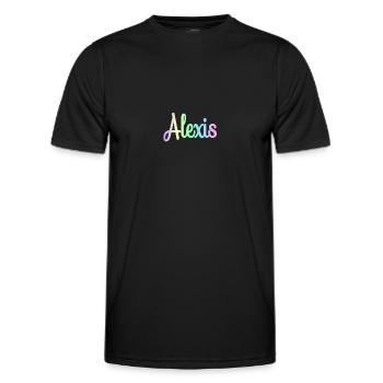 ALEXIS Rainbow Cursive minimaliste - T-shirt sport Homme - noir - Devant - AI Model Male 178 dark (178cm)