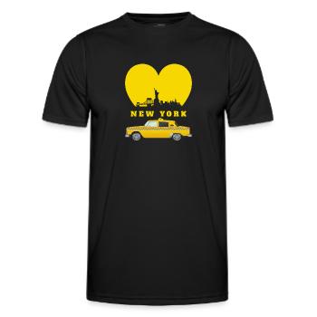 New York NY Cœur jaune taxi Liberté - T-shirt sport Homme - noir - Devant - AI Model Male 178 dark (178cm)