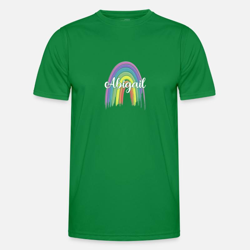 ABIGAIL Rainbow Cursive Männer Funktions-T-Shirt