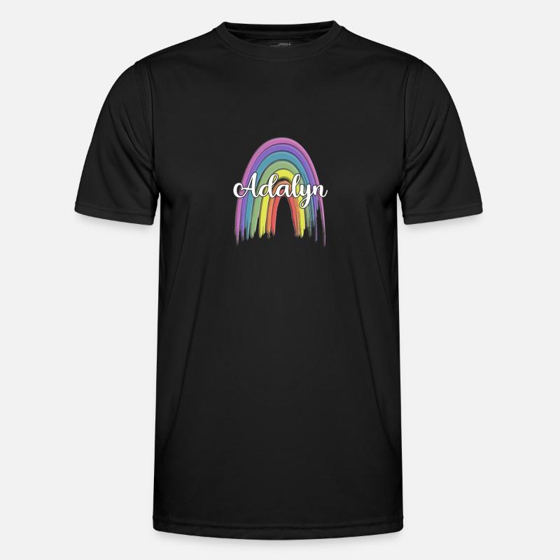 AALIYAH Rainbow Cursive - Männer Funktions-T-Shirt - Schwarz