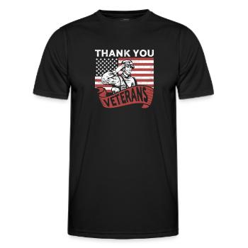 Veterans Day Vintage Memorial Day Freedom - Men's Functional T-Shirt - black - Front - AI Model Male 178 dark (178cm)