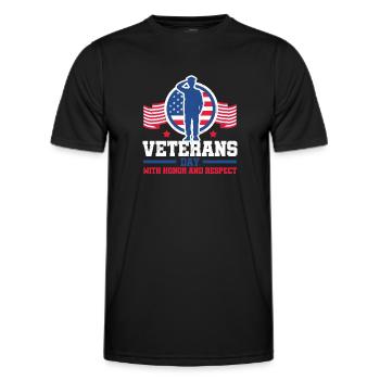 Veterans Day Vintage Memorial Day Freedom - Men's Functional T-Shirt - black - Front - AI Model Male 178 dark (178cm)