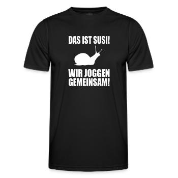 Schnecke Joggen Jogger Spruch Humor funny hobby - Männer Funktions-T-Shirt - Schwarz - Vorne - AI Model Male 178 dark (178cm)