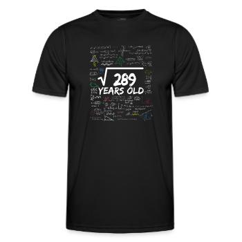 Square Root of 289 17TH Funny Math Birthday - Men's Functional T-Shirt - black - Front - AI Model Male 178 dark (178cm)